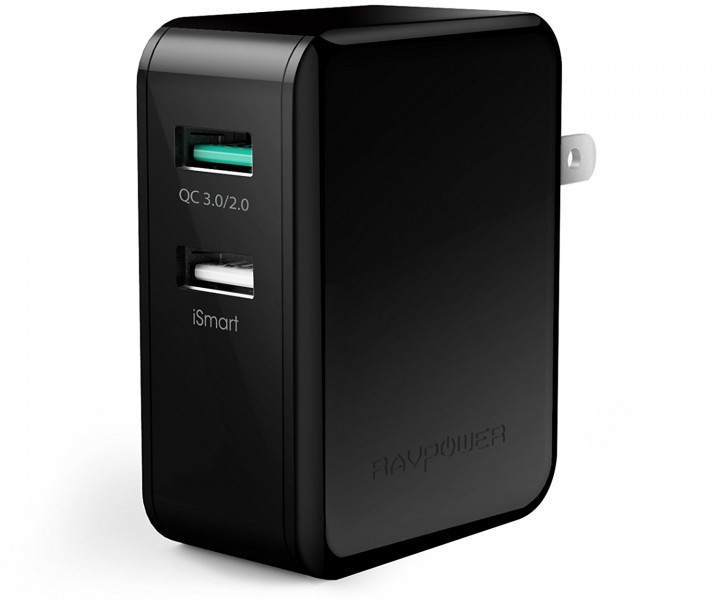 RAVPower 30W Dual USB Charger with Quick Charge 3.0 Black (RP-PC006BK)